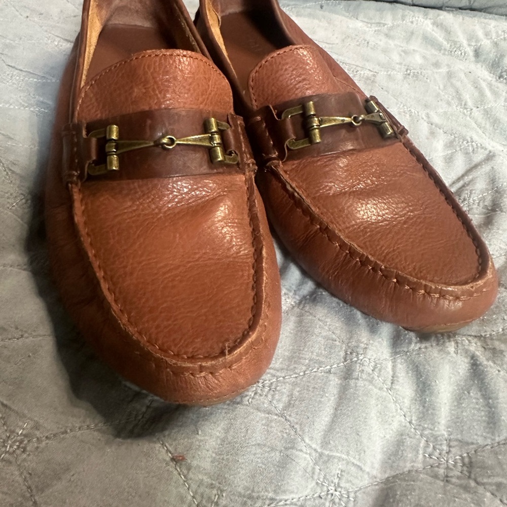 Cole Haan Tan Leather Slip-On Loafers